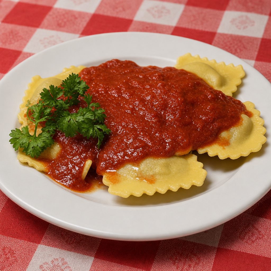 Braised Beef Steak Ravioli.