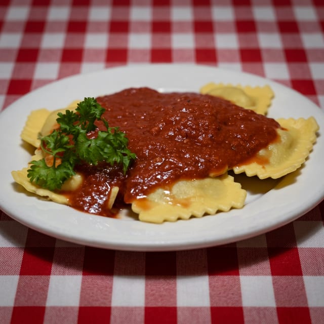 Braised Beef Steak Ravioli.